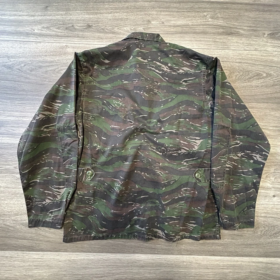 Vintage Tiger Stripe Camo Shirt Mens Medium Regular Military Utility Ripstop 90s - Image 2 of 4