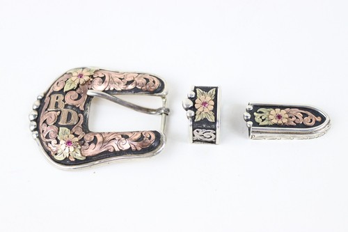Bob Berg hand signed '98 10k GF Sterling buckle 1993 loop + 10 conchos 32" belt - Picture 14 of 16