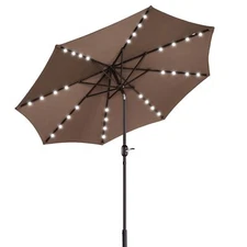 Villacera Patio Umbrella with Solar Lights 9FT Outdoor Umbrella Shade with 32