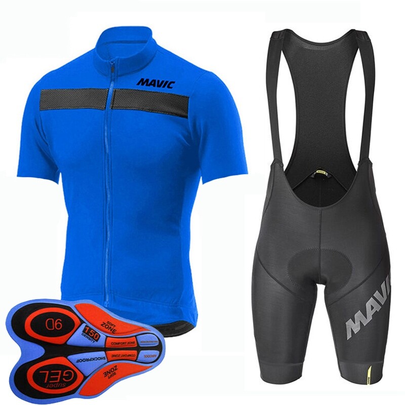 Mens Team Cycling Jersey Cycling Short Sleeve Jersey Bib Shorts Set Bike Outfits