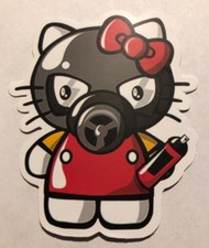 Hello Kitty Gas Mask Humor Skateboard Laptop Guitar Decal Stickers B11d