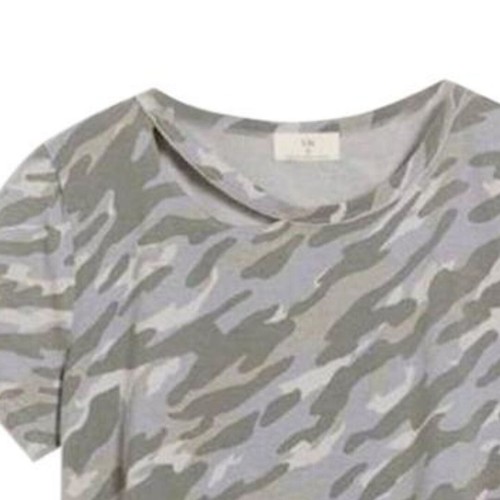 Anthropologie TLA Camo Tee Damen Medium Kurzarm Shirt Cut Out Baumwolle - Bild 4 von 5
