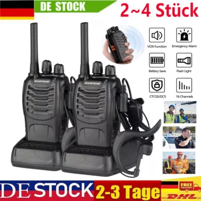 MARKENLOS Baofeng BF888S PMR446 Walkie Talkie Sprechfunkgeräte Handfunkgerät Set 16 Kanal~