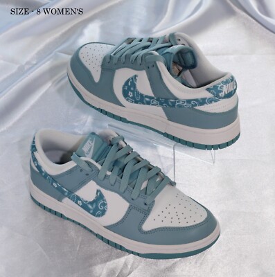 Size 8W - Nike Dunk Low Essential Paisley Pack Worn Blue White Low Top Sneakers