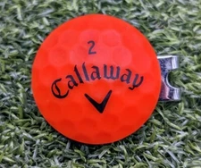 Callaway Orange Golf Ball Marker With Magnetic Hat Clip