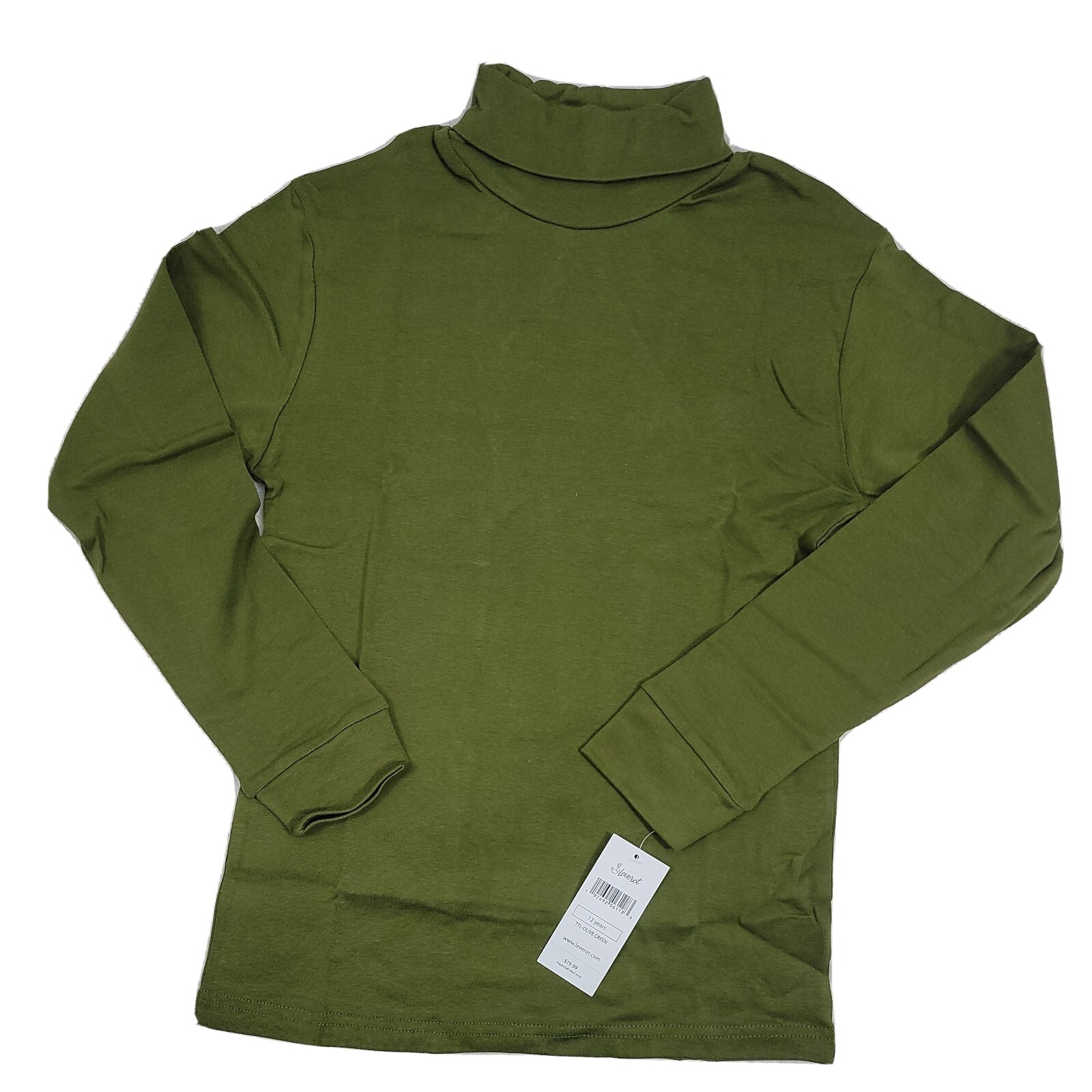 Leveret Solid Olive Green Turtleneck 