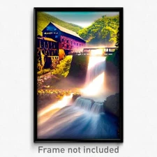 Pixel Art Poster - Heavenly Mill (8 Bit Psychedelic Trippy Video Game Print)