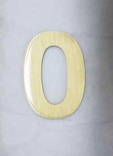 Single Solid Antique Brass House Numbers 4" Smooth Finish NEW 0,1,2,4,5,6,7,8,9