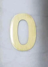 Single Solid Antique Brass House Numbers 4" Smooth Finish NEW 0,1,2,4,5,6,7,8,9