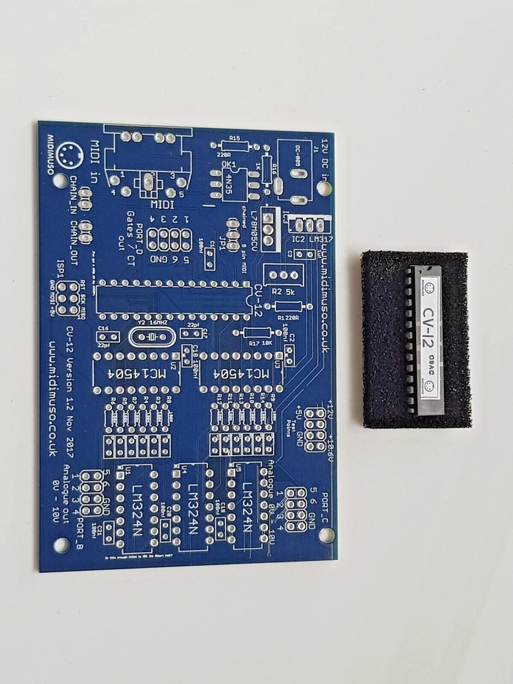 MIDI CV converter IC and PCB Midimuso CV-12  Kit POLYPHONIC  Moog 1V / Oct - Image 2 of 4
