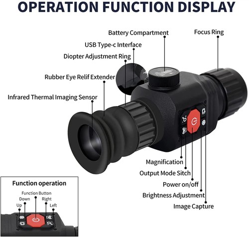 HT-C8 25mm~35mm Lens Digital IR Night Vision Monocular 384x288 Thermal Telescope - Picture 12 of 29
