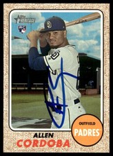 2017 Topps Heritage Baseball Allen Cordoba RC Auto San Diego Padres #569 Signed