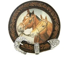 Cowboy Belt & Horses Night Light 3" Diameter Bright Light old west theme