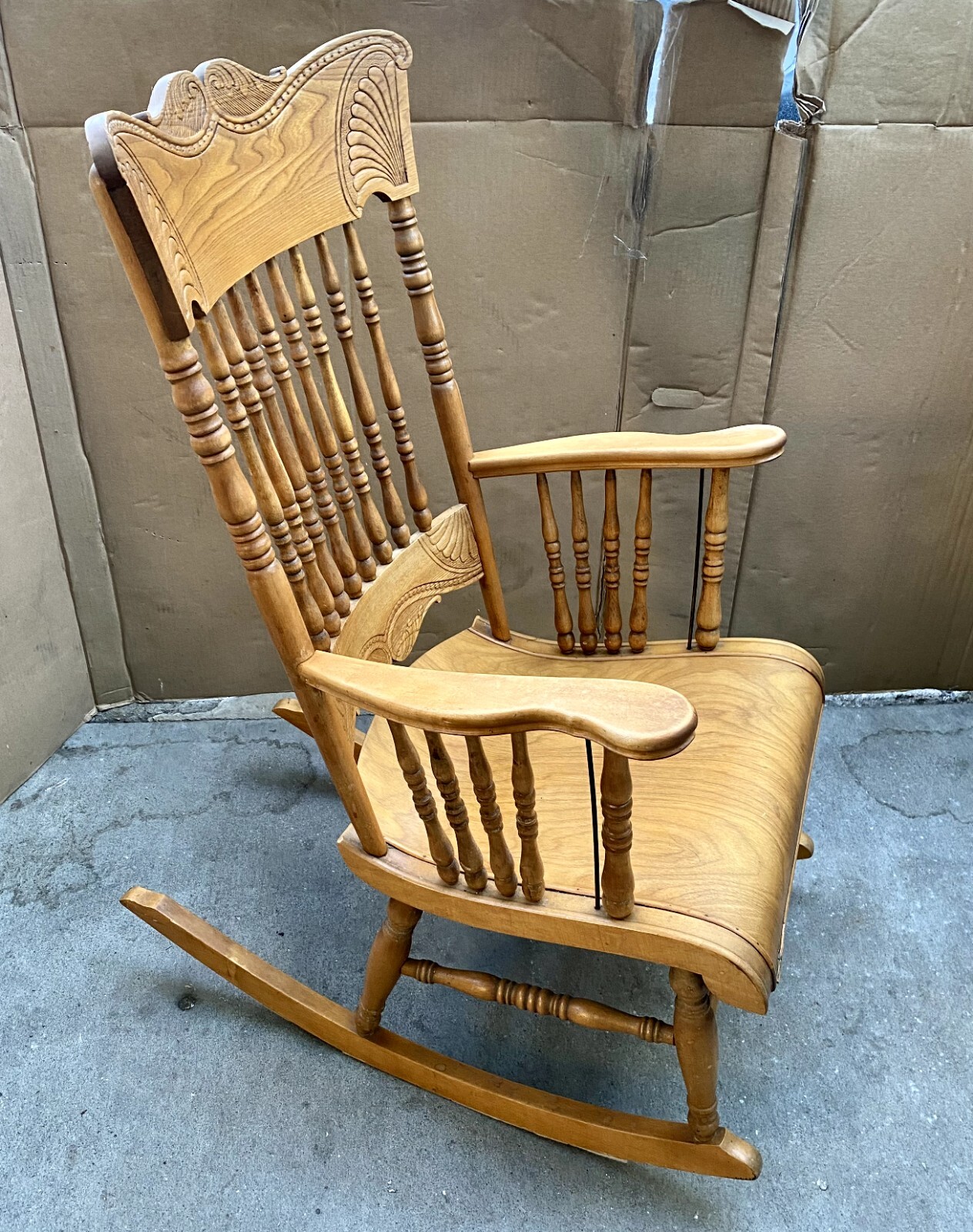 Vintage American Spindleback Pressed Back Rocking Chair eBay
