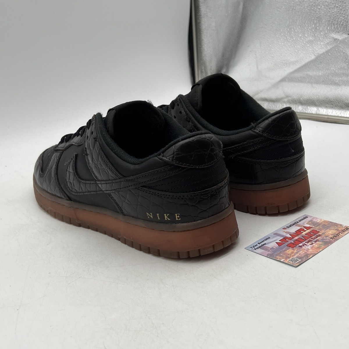 Size 11 - Nike Dunk SE Low Chocolate Croc Brown Leather
