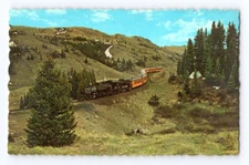 1950'S. EXCURSION TRAIN TRAVELING BETWEEN ALAMOSA & DURANGO, COL.  POSTCARD SL32