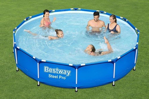 Bestway Steel Pro Frame Pool ohne Pumpe Ø 366 x 76 cm, blau, rund