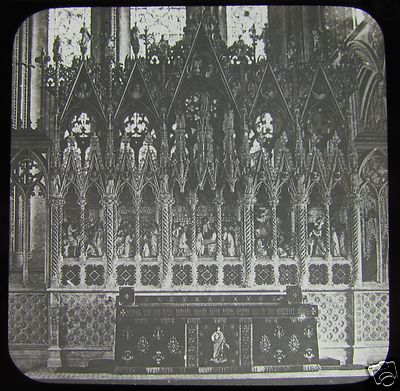 Glas Magische Laterne Dia ELY CATHEDRAL REREDOS C1910 CAMBRIDGESHIRE 