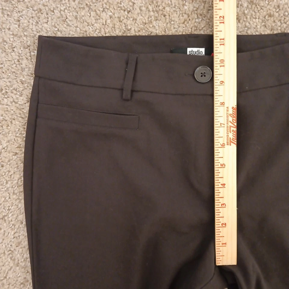 Pantalones de vestir Studio 1940 Marissa para mujer talla 8 marrón 33x32 tiro medio Foto 4 de 4