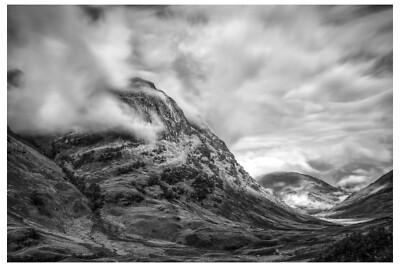 1 von THE THREE SISTERS GLENCOE SCHOTTISCHE HOCHLANDLANDSCHAFT UK 18'' x 12'' DRUCK