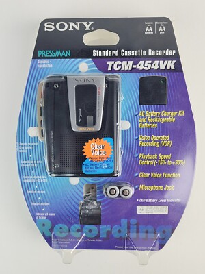 Sony TCM-454VK Pressman Voice Operated Cassette Recorder New Sealed