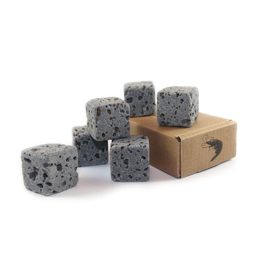 AQO Eco Bricks - 6 Aquarium Deko Lavasteine - 100% Vulkangestein