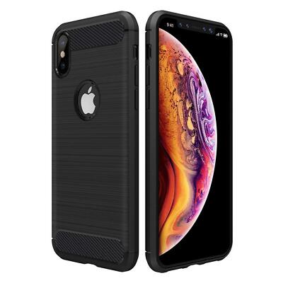 Hülle Carbon für Apple iPhone XS Max Schutzhülle Handy Case TPU Cover Handyhülle
