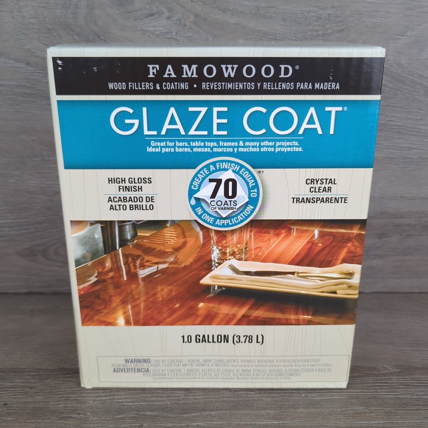 FamoWood Glaze Coat Kit High Gloss Finish Crystal Clear 1 Gallon eBay