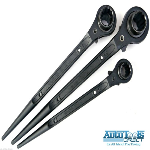 Ratchet Podger Spanner set 17x19 19x24 24x30mm 3 pc set Black finish