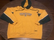 Green Bay Packers NFL Football Medium Green  Yellow Hoodie Sweatshirt