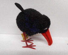 Steiff 7430/08 WOOLEN RAVEN Bird Black Poms Plastic Legs-1960-1984--8cm