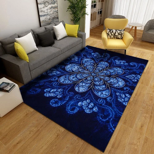 Alfombra de terciopelo floral 3D vintage alfombra de piso para sala de estar dormitorio antideslizante lavable - Imagen 14 de 22