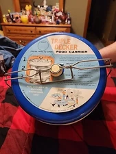 Vintage Red, White, And Blue Pie & Cake Carrier JL Clark Unused 