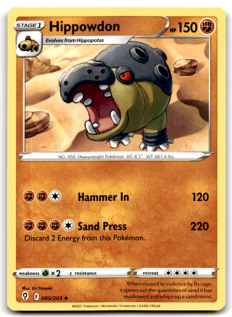 2021 Sword & Shield - Evolving Skies Hippowdon 2 Stage 1/Uncommon #85