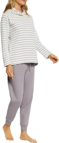 Max & Mia Women's 2 Piece Stripe Waffle Knit Lounge Set - Large - 6s3 - Picture 2 of 5