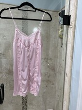 Vtg Lilly Of France Rosa Puleo-Szule Gown Short Pink Silky Lace Nylon