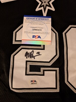 MATT BONNER Signed San Antonio Spurs #20 CUSTOM JERSEY PSA/DNA COA