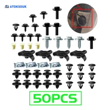 50Pcs For IS300 Engine Splash Shield Fender Bumper Screw Clips Rivet Fastener