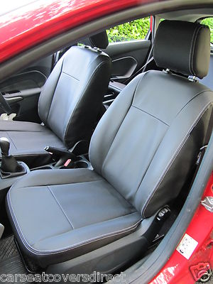 FORD FIESTA EDGE BLACK LEATHERETTE CAR SEAT COVERS
