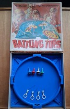Vintage Battling Tops Board Game Ideal 1968- 4 Tops 4 Pullers 