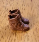 Vintage Barbie Brown Short Ankle Booties Buckle Up Lace Up