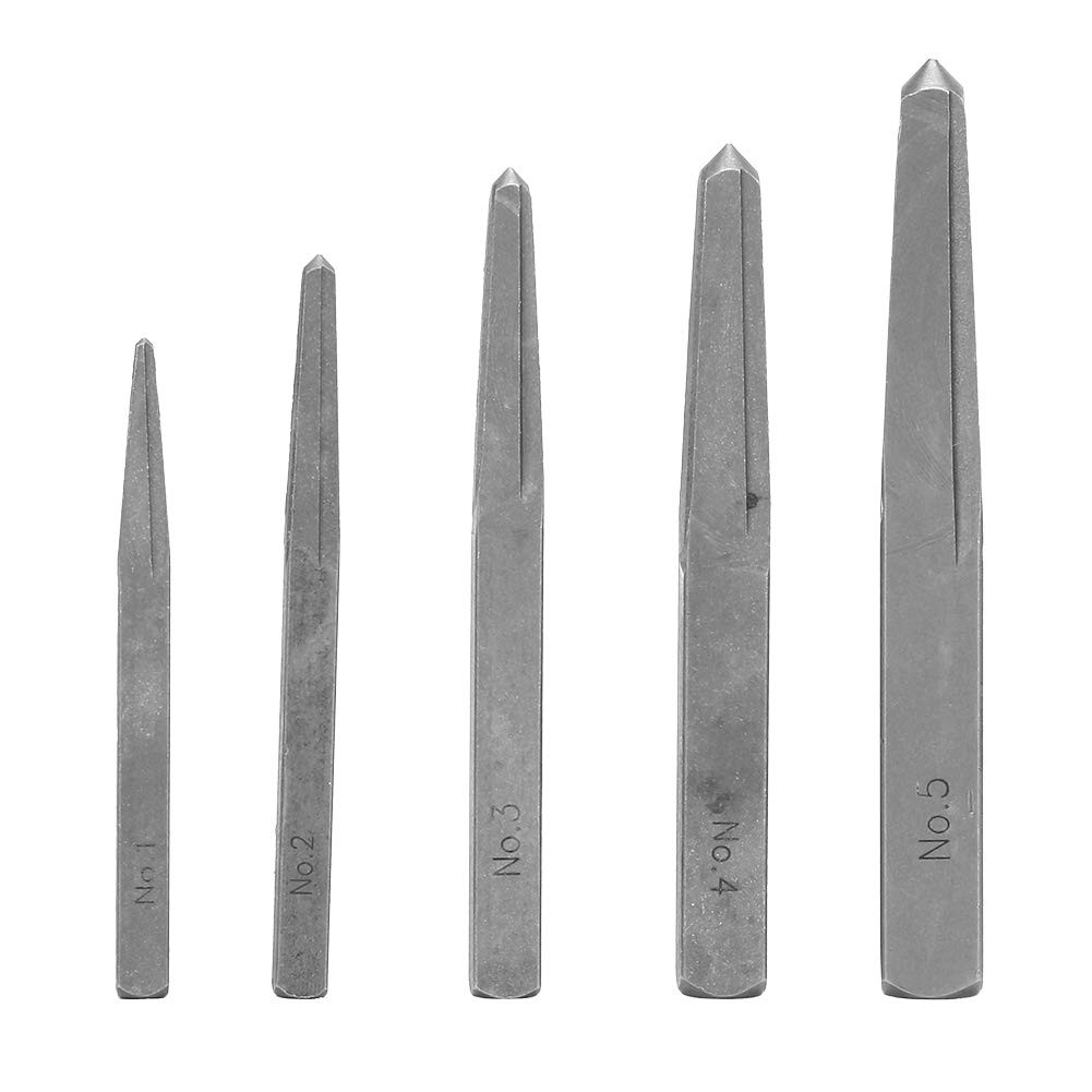 5-Piece Straight Fluted Screw Extractor Set for Broken Bolts
