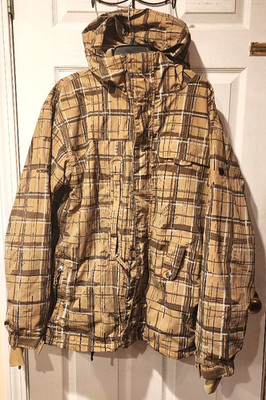 Men's Smarty 686 Brown Plaid 3 in 1 infiDRY Snowboard & Ski Jacket, Large