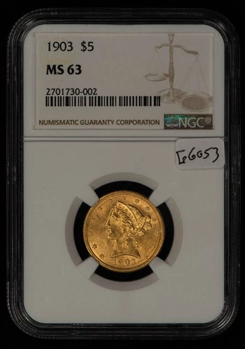 1903 G$5 Liberty Head Gold Half Eagle - NGC MS 63 - SKU-G6053