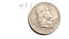 FRANKLIN HALF DOLLAR ,  90%  SILVER,1961-D,----483