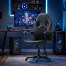 Office Gaming Chair High Back Leather Computer Chair Ergonomic Height Adjustable 5