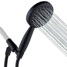 All Metal Hand Held Shower Head with 70 Inches Hose and Holder, Made with Sta...
