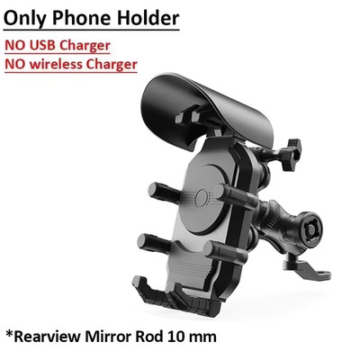 Shockproof Motorcycle Phone Holder 15W Wireless Charger & 18W USB 30W Type C Fas