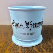 Antique Vintage Chas. Humphrey Porcelain Barber Shaving Mug Cup Scuttle Charles