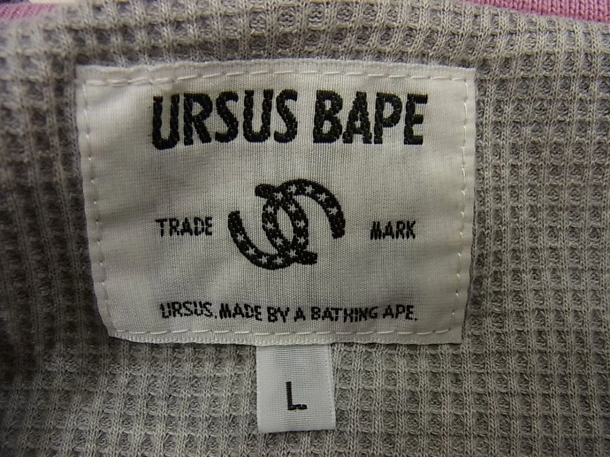 A BATHING APE (BAPE) Felpa con cappuccio mezza zip usata modello A Bathing Ape fodera termica rovesciata Ursus Bape